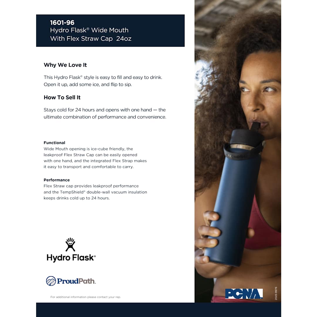 Hydro Flask® Wide Mouth w/ Flex Straw Cap 24oz